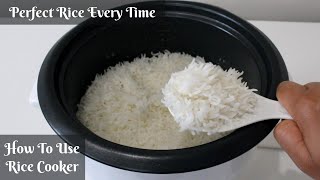 How To Cook Perfect Fluffy Rice In Rice Cooker  How To Use Rice Cooker [upl. by Bashemeth]