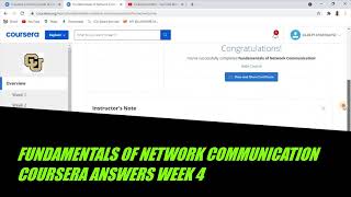 FUNDAMENTALS OF NETWORK COMMUNICATION COURSERA ANSWERS WEEK 4 [upl. by Iridis255]