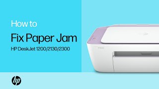 Fixing a Paper Jam on the HP DeskJet 1200 2130 and 2300 AllinOne Printer Series  HP Printers [upl. by Haggi]