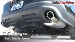 2011 Ford Mustang 50 Stock Exhaust vs Stainless Works Exhaust and Headers  Sound Clip [upl. by Humphrey]