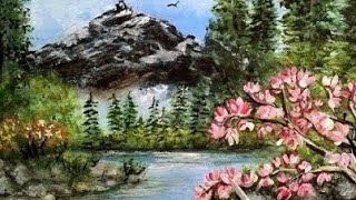 How to paint a black Mountain Acrylic Painting [upl. by Nelyk]