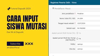 Cara Input Siswa Mutasi Dari RA [upl. by Arrim]