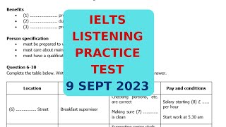 IELTS LISTENING PRACTICE TEST 9 SEPT 2023 [upl. by Mcmullan656]