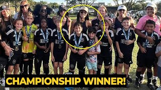 Antonela reaction on Mateo Messi won another championship title after Inter Miami U10 defeated Rush [upl. by Assirt]