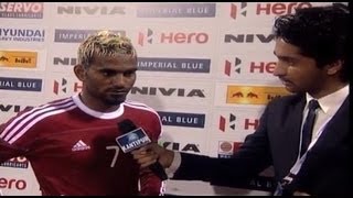 Interview Ali Ashfaq Maldives striker and captain  SAFF Championship 2013 [upl. by Yblok]