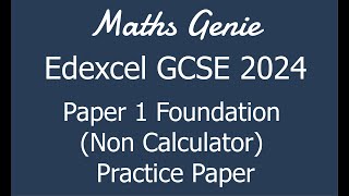 Edexcel GCSE 2024 Foundation Paper 1 Non Calculator Revision Practice Paper [upl. by Bristow]