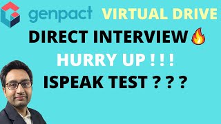 Genpact Virtual Drive  Genpact Interview process  ISpeak Test [upl. by Nolram]