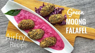 Green Moong Falafel  Weight loss Recipe  Airfry Recipe  Felafel [upl. by Arv]