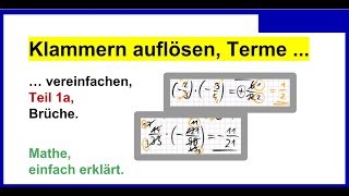 Klammern auflösen Terme vereinfachen auch Rationale Zahlen Teil 1a [upl. by Bruis]