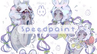 🍎🐰 Designing an oc ✧ Miyu character sheet ☁️ 【Procreate Speedpaint】 [upl. by Elamef]