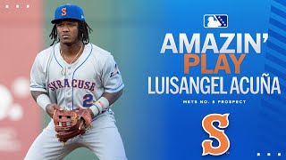 Luisangel Acuñas impressive throw  MiLB Highlights [upl. by Seuqram]