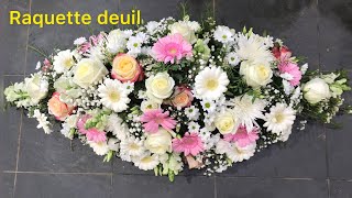 Raquette de fleurs deuil  memorable flowers for funeral fazfleurs2384 [upl. by Redlac]