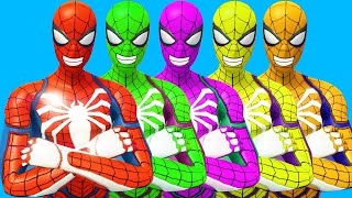 SpiderMan Green Spiderman Blue Spiderman Yellow Spiderman Black Spiderman VS Venom Army ep2 [upl. by Kirred517]