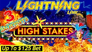 Up To 125 BET  High Limit Lightning Link Slot Machine 3 HANDPAY JACKPOTS  Super High Limit Slot [upl. by Greiner469]