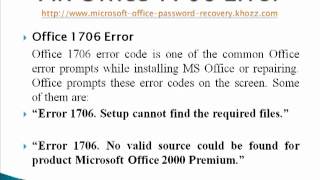 How to Fix Office 1706 Error [upl. by Timmy]