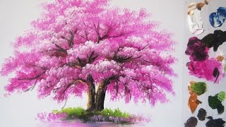 How to paint a tree in Acrylic lesson 6 [upl. by Cohbath]