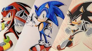 Drawing Sonic Characters  Compilation [upl. by Cammi814]