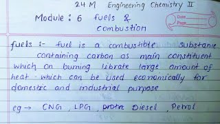 Fuels and Combustion  Engineering Chemistry 2  Mumbai University [upl. by Lasiaf]