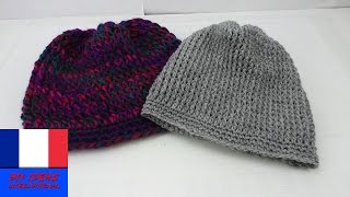 Crocheter soimême un bonnet avec deux motifs  Tutoriel en français [upl. by Pradeep]