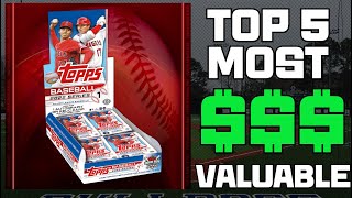 TOP 5 MOST VALUABLE CARDS IN 2022 TOPPS SERIES 1 [upl. by Orabel]