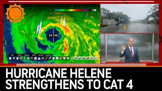 CAT 4 Hurricane Helene With Lightning in Eye on Radar [upl. by Zelde]