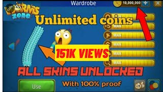 Worms zone hack unlimited coins and all skins unlocked with 100 proof working [upl. by Aihsinat435]