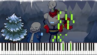 Undertale  Snowy  LyricWulf Piano Tutorial on Synthesia  OST 17 [upl. by Ateloj]