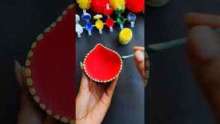 Beautiful diya decoration ideas 😱diyadecor diwalidecoration diy youtubeshorts craft trending ✨ [upl. by Limber]