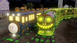 Haunted Train Ride 👻 Halloween Fun for Kids  Cartoon Adventure [upl. by Shir]