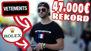 DAS 47000€ HIGHFASHION REKORD OUTFIT  😱🔥💸  WIE VIEL IST DEIN OUTFIT WERT   STREET UMFRAGEMAHAN [upl. by Llemart]