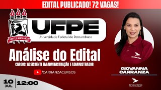 UFPE  Análise do Edital  Edital Publicado [upl. by Suoirred99]