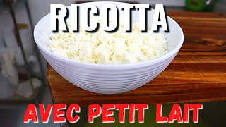 RICOTTA maison à partir de petit lait Fromage BONUS quand on fait son fromage maison [upl. by Halliday]