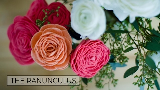 Felt Flower Tutorial Ranunculus  A HowTo DIY Video  How to Make a Felt Flower [upl. by Norton]