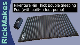 Hikenture 4in Thick Double Sleeping Pad with builtin foot pump [upl. by Aimit]