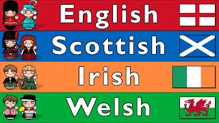 UNITED KINGDOM ENGLISH SCOTTISH GAELIC IRISH amp WELSH [upl. by Esinej]