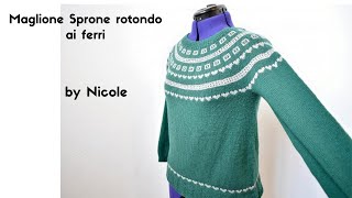 Maglione con Sprone Rotondo ai ferri  Maglia  Parte 1 [upl. by Alomeda]