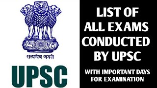 All Exams Conducted by UPSCMonth of ExaminationIAS IPS IFoSIES NDA SCRAFull List Study Prix [upl. by Wanonah]