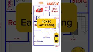 40X60 East Facing House Plans  40X60 Purab Mukhi Ghar Ka Naksha  40 60 Me Ghar Ka Nakshashorts [upl. by Eimrej]