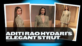 India Couture Week 2024 Heeramandi Actress Aditi Rao Hydari’s walk is all about elegance  Video [upl. by Naniac]