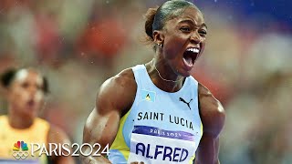 How Julien Alfred shocked ShaCarri Richardson and made Saint Lucian Olympic history  NBC Sports [upl. by Ytsirk]