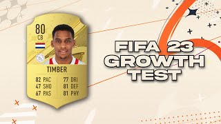 Jurrien Timber Growth Test  FIFA 23 Career Mode [upl. by Eitsyrhc]