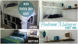 DIY IKEA PLATFORM BED made from KallaxExpedit bookcase  Chelsea Mason [upl. by Pals]