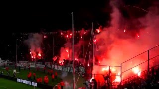 PAOK Saloniki Ultras great pyroshow against Olympiakos Piraeus Gate 4932014 [upl. by Ttennaj817]