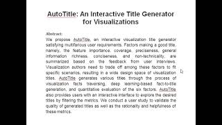 AutoTitle An Interactive Title Generator for Visualizations [upl. by Alfonse]