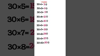 30 table trick table of 30shorts youtubeshortsviralshorts tabletrick maths [upl. by Limann429]