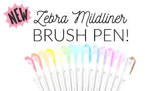 NEW Zebra Mildliner BRUSH PENS First Impressions Review Swatches Handlettering amp Calligraphy [upl. by Epuladaug]