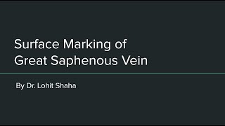 Surface Marking of Great Saphenous Vein [upl. by Gabrielle]