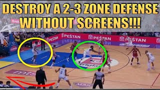 How to DESTROY a 23 ZONE DEFENSE without Screens  Basketball Breakdown Concepts [upl. by Clarice576]