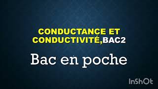 conductance et conductivité exercice corrigé Bac2 [upl. by Housen]