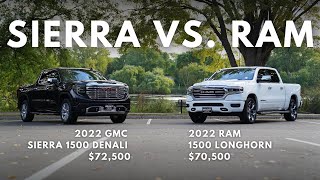 GMC Sierra 1500 vs Ram 1500  Luxury Pickup Comparison [upl. by Dnomder712]